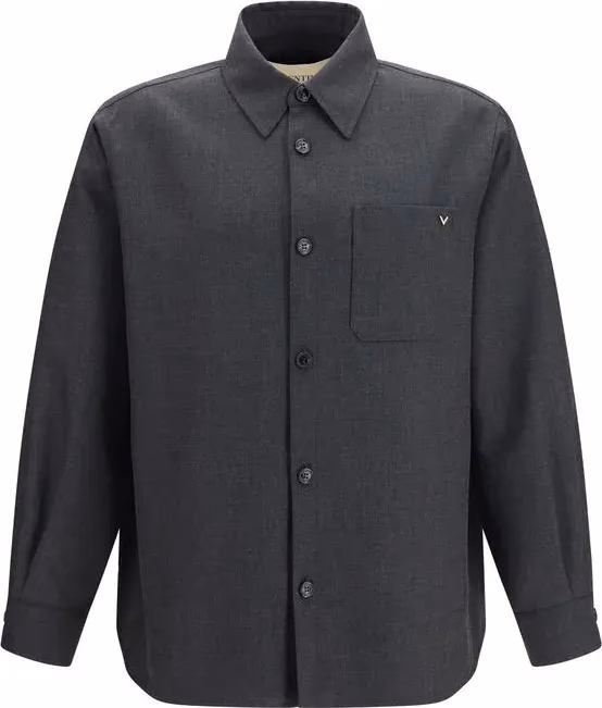 Gray Polyester Full-Length Jacket