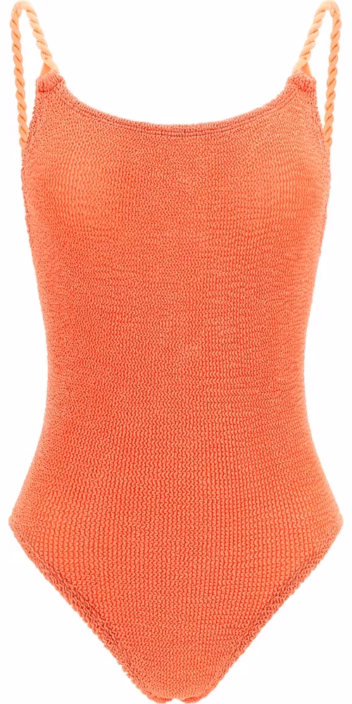 Orange Polyamide One-Piece Swimsuit
