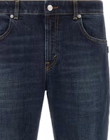 Blue Cotton Cropped Jeans 3