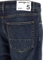 Blue Cotton Cropped Jeans 4