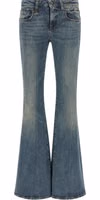 Blue Cotton Flared Jeans 1