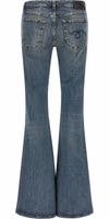 Blue Cotton Flared Jeans 2