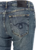 Blue Cotton Flared Jeans 4