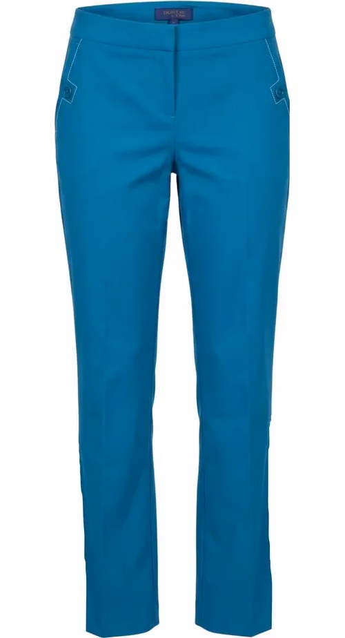 Blue Cotton Women Pants