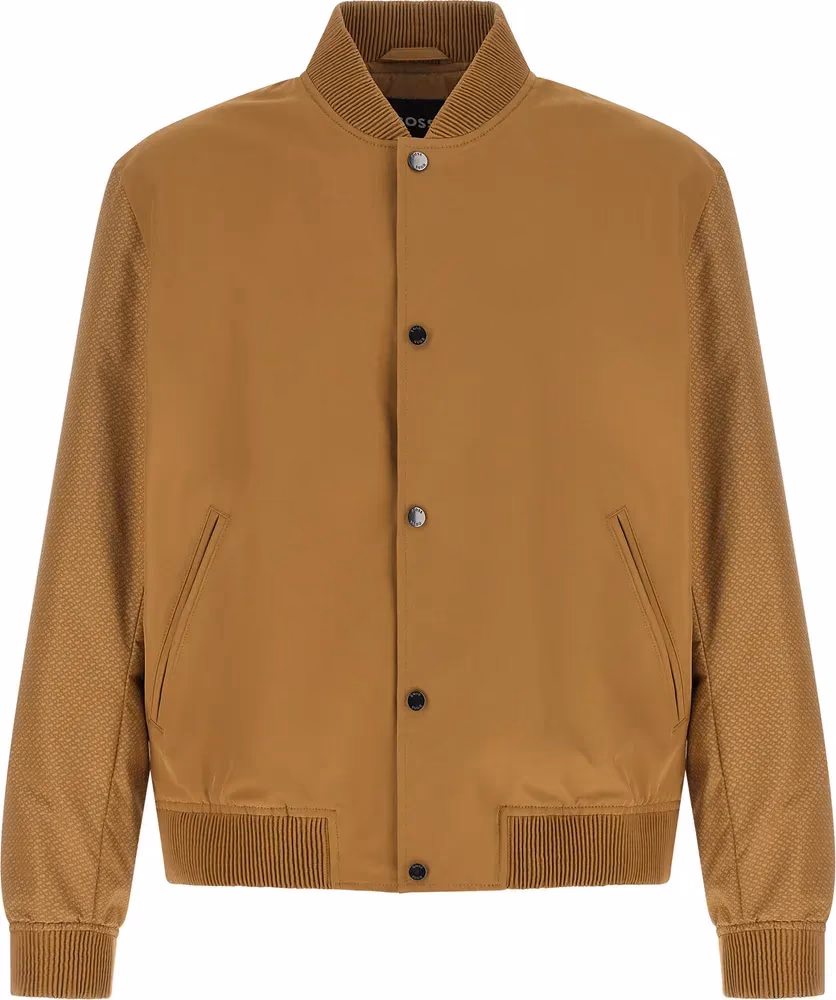 Beige Polyester Bomber