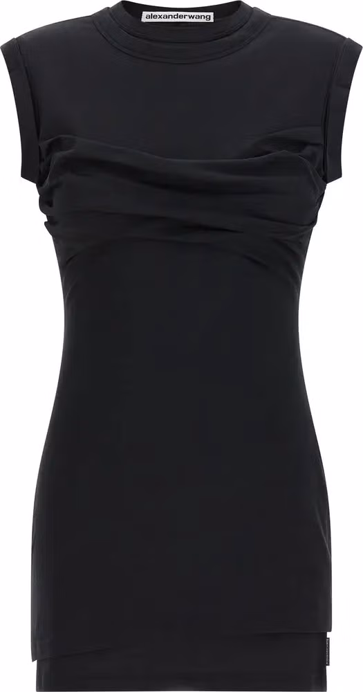 Black Cotton Short Dress