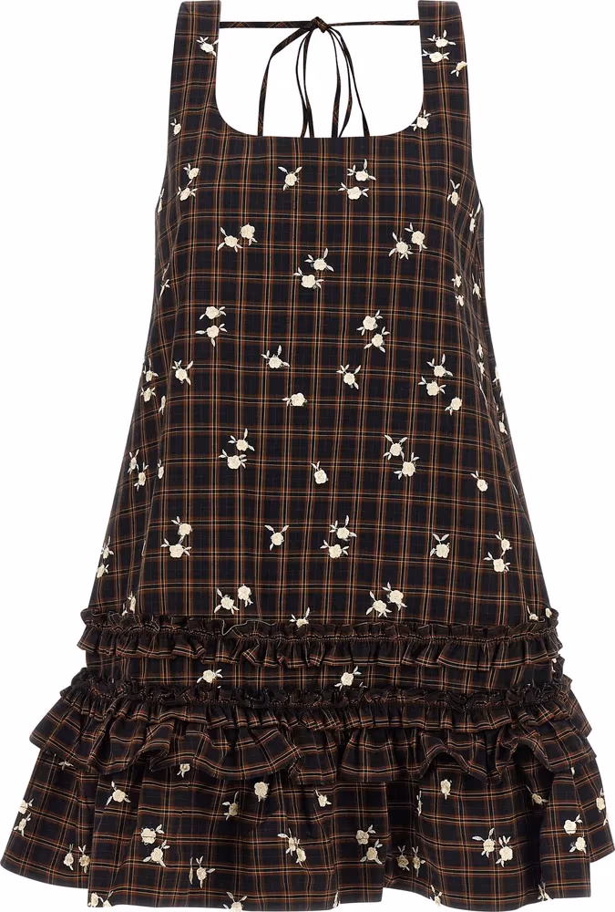 Brown Organic Cotton Short Dress
