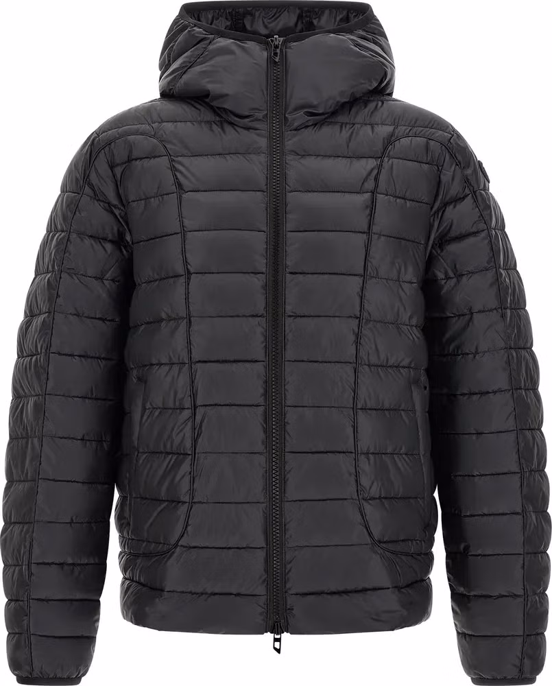 Black Polyester Full-Length Jacket