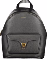 Black Leather Women Backpack 1
