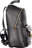Black Leather Women Backpack 3
