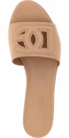 Beige Calfskin Slides 4