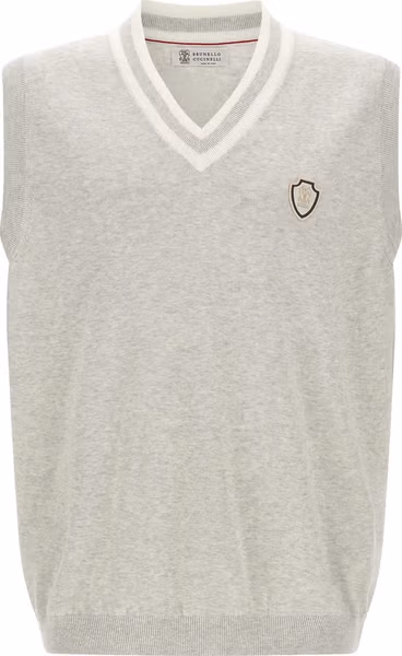 Gray Cotton Sleeveles Sweater