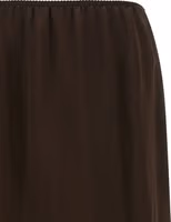 تنورة ميدي بنية مزينة بريش مارابو 3