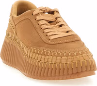 Beige Polyester Platform Sneakers 2