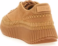 Beige Polyester Platform Sneakers 3