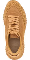 Beige Polyester Platform Sneakers 4