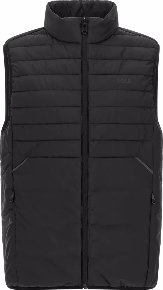 Black Polyester Sleeveless Jacket