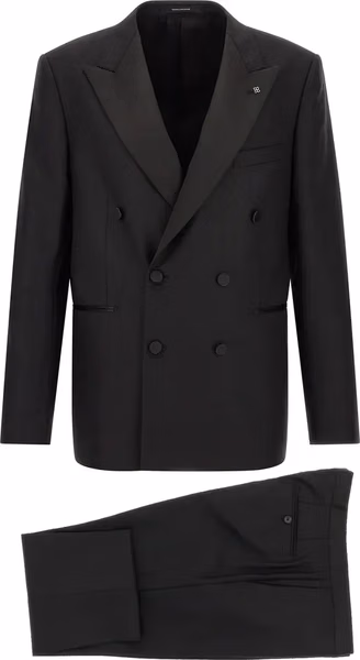 Black Virgin Wool Two-Piece Suit