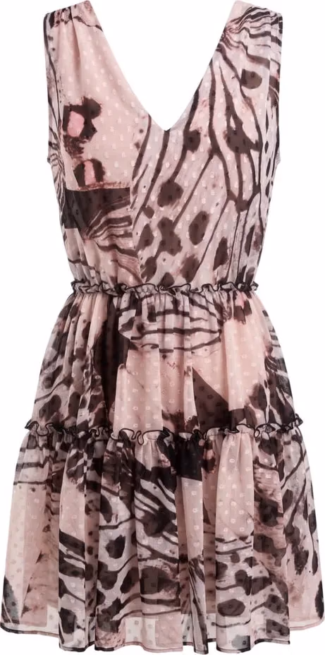 Pink Polyester Women Dress
