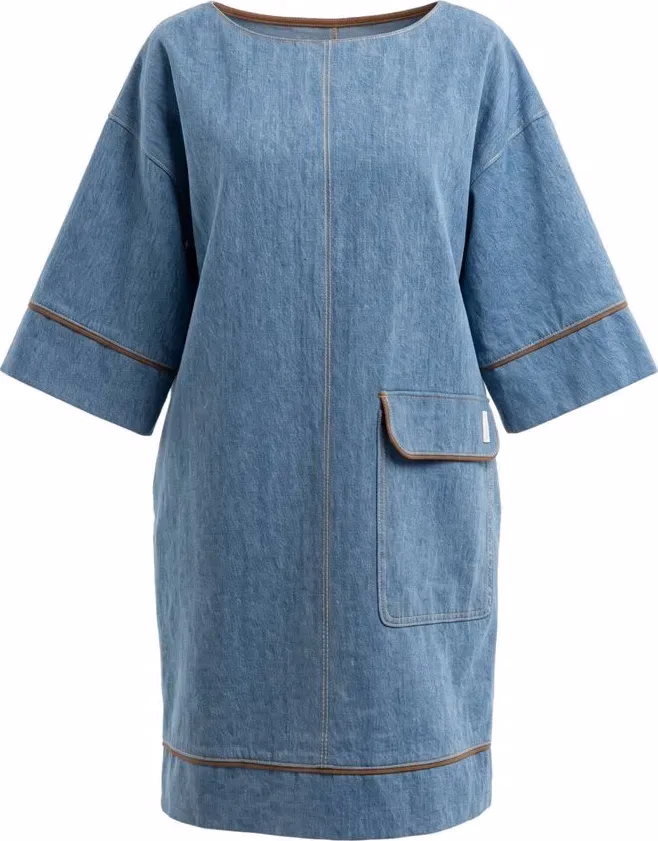 Blue Cotton Women Dress