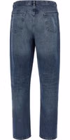 Blue Cotton Straight-Leg Jeans 2