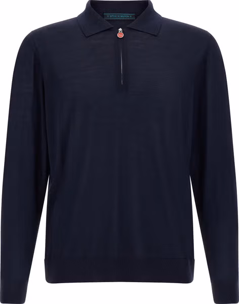 Blue Wool Polo Shirt