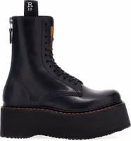 Black Cowhide Lace-Up Boots 1