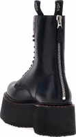 Black Cowhide Lace-Up Boots 3