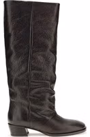Brown Calf Leather Bos Taurus Flat Boots 1
