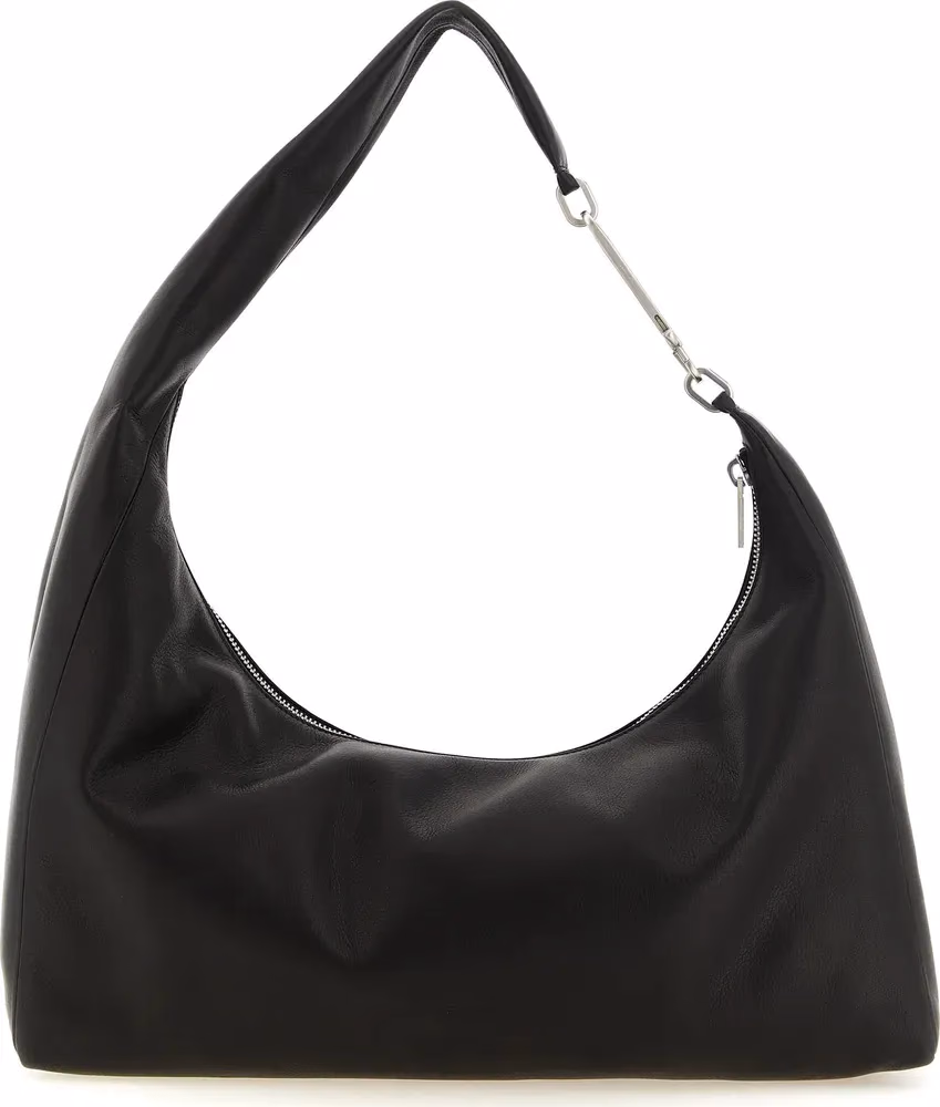 Black Calfskin Shoulder Bag