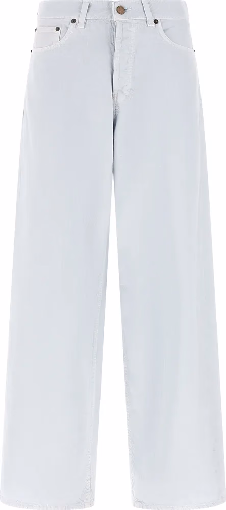 White Cotton Relaxed Fit Jeans