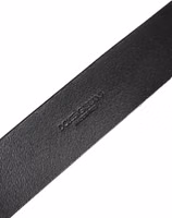 Black Leather Brushed Metal Buckle Men Belt 5