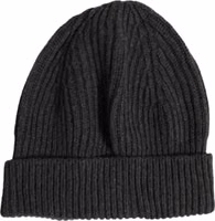 Men Charcoal Grey Ribbed Wool Knit Beanie One Size Hat 2