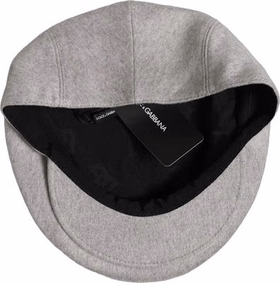 Men Light Grey Cashmere Newsboy Cabbie Cap Hat