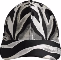 Men Black Silver Zebra Pattern Baseball Cap Hat 2