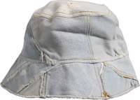 Men Blue Patchwork Cotton Denim Bucket Cap Hat 3