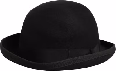 Men Black Rabbit Fur Felt Bowler Capello Hat