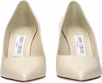 Beige Leather High Heel Pumps 3