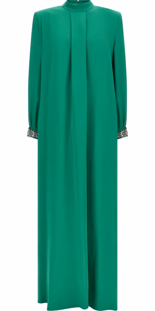 Bicolor Silk Long Dress