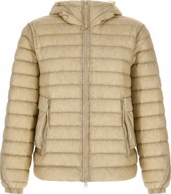 Beige Polyamide Full-Length Jacket