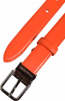 Red Leather Silver Metal Buckle Cintura Belt 4