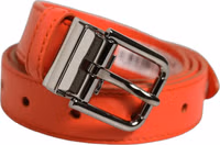 Red Leather Silver Metal Buckle Cintura Belt 5