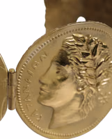Gold Tone Brass Coin Metal Waist Cintura Belt 3