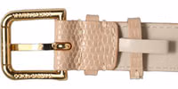 Beige Textured Leather Gold Buckle Belt Strap Bracelet 5
