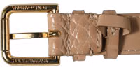 Brown Embossed Leather Gold Buckle Belt Strap Bracelet 5