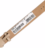 Beige Calfskin Leather Gold Buckle Belt Strap Bracelet 4