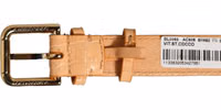 Beige Embossed Leather Gold Buckle Belt Strap Bracelet 5
