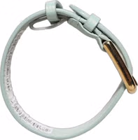 Green Textured Leather Gold Buckle Belt Strap Bracelet 5