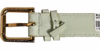 Green Embossed Leather Gold Buckle Belt Strap Bracelet 5