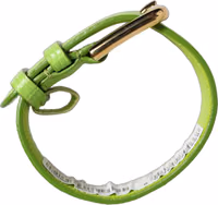 Green Textured Leather Gold Buckle Belt Strap Bracelet 5
